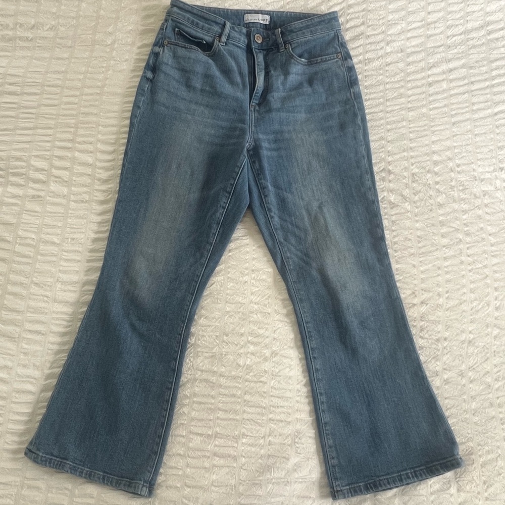 LOFT Curvy Kick Crop Jeans 27 4 medium wash